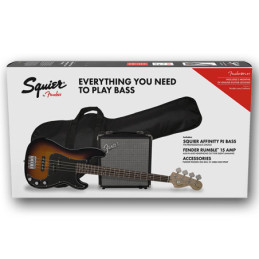 Affinity Precision Bass PJ Pack Laurel Fingerboard BSB Gig Bag Rumb...