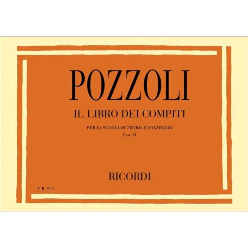 POZZOLI IL LIBRO DEI COMPITI FASC.II | Disalvatoremusicstore.it
