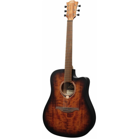 LAG T70DCE-B&B Chitarra Acustica Dreadnought Cutaway EQ Black & Bro...