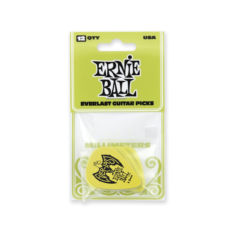 ERNIE BALL - PLETTRI EVERLAST GREEN 1.5MM BUSTA DA 12