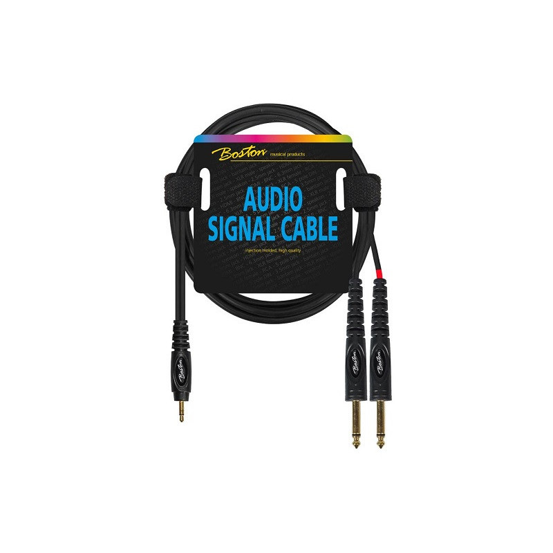 BOSTON Cavo audio, 1x jack M stereo 3.5mm - 2x jack M mono 6.3mm, 6...
