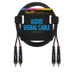 BOSTON Cavo audio, 2x RCA M - 2x RCA M, 0,75m, nero | Disalvatoremu...