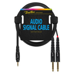 BOSTON Cavo audio, 1x jack M stereo 3.5mm - 2x jack M mono 6.3mm, 3...