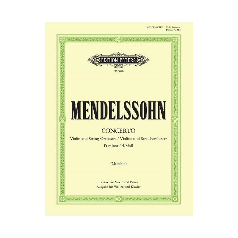 Concerto for Violin & Piano Di Felix Mendelssohn Bartholdy EP6070 |...