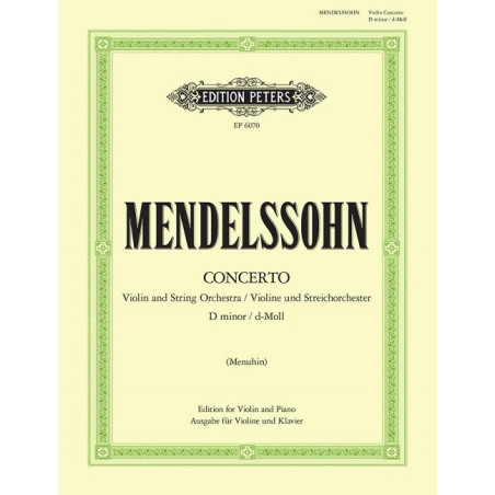 Concerto for Violin & Piano Di Felix Mendelssohn Bartholdy EP6070 |...