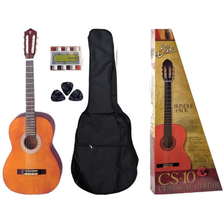 EKO CS-10 PACK chitarra classica 4/4 con borsa con tracolla, pitch ...