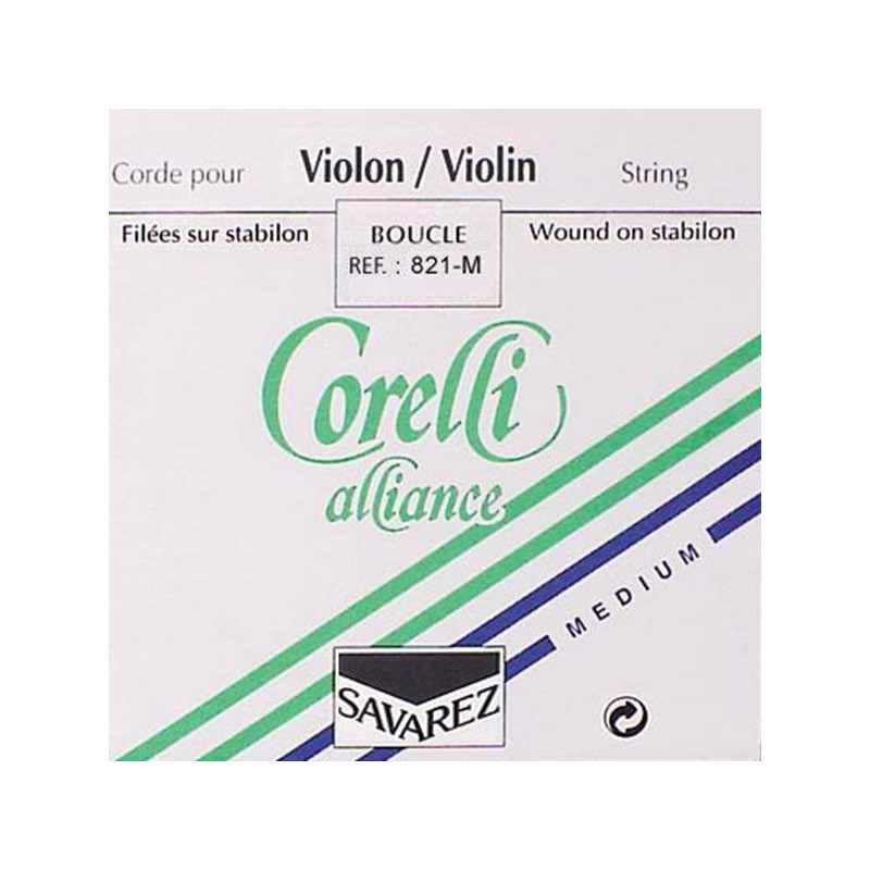 1st E - Corda singola per violino 4/4, tensione media, acciaio, con pallino