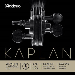 1st E - Corda singola per violino, 16.8, tensione media, carbon steel, con pallino