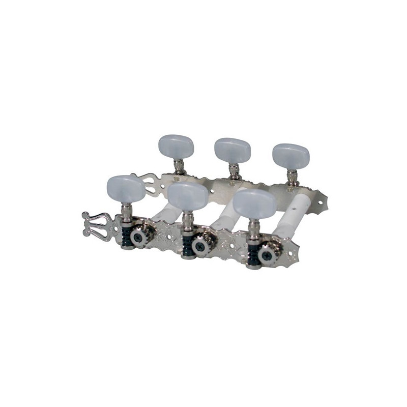 BOSTON Meccaniche per chitarra classica, 3L3R, 70mm, nickel, palette perloide