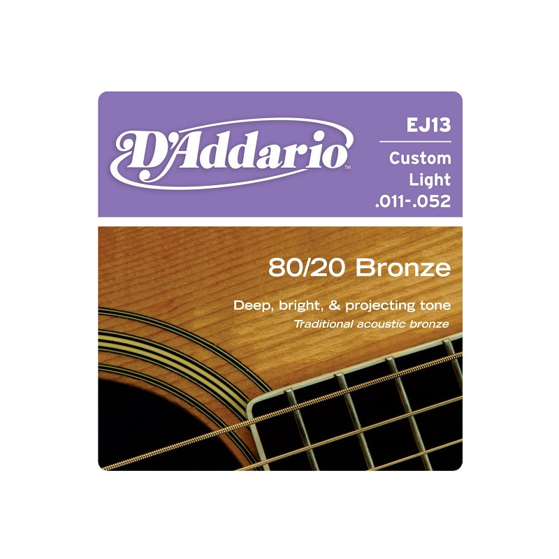 Daddario EJ13 Custom Light .011-.052 Bronze Round Wound