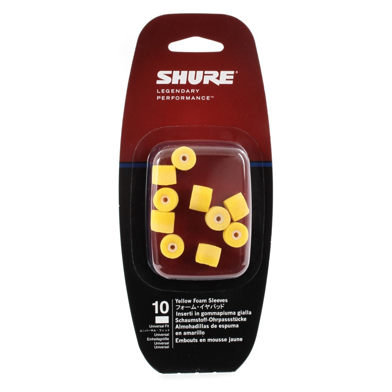 EAYLF1-10 Inserto auricolare cilindrico YLF in memory foam per SE, SCL3, SCL4,SCL5 giallo, 10 pezzi.