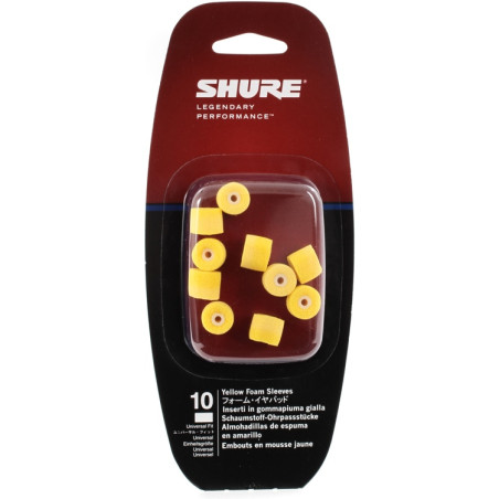 EAYLF1-10 Inserto auricolare cilindrico YLF in memory foam per SE, SCL3, SCL4,SCL5 giallo, 10 pezzi.