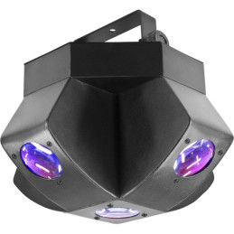Effetto luce multiraggio composto da 5 lenti indipendenti, con funzionamento in sincronia, basato su tecnologia LED RGBWA ad alt