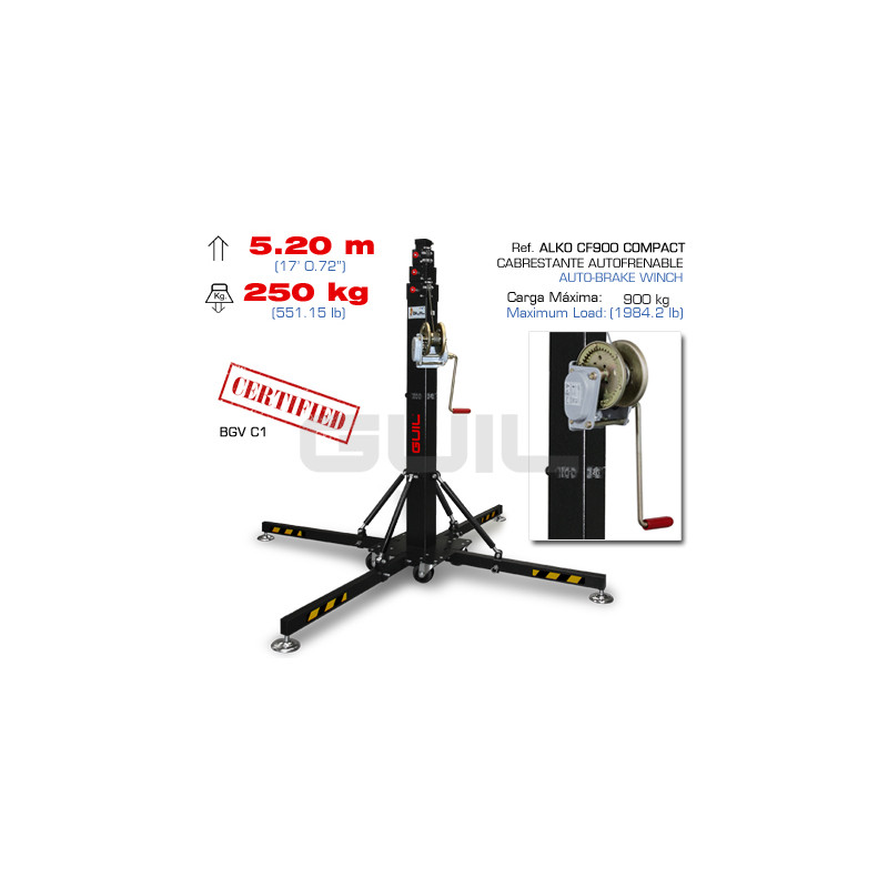 ELC-640 Stativo telescopico. Altezza massima: 5,20 m / Portata massima: 250 kg
