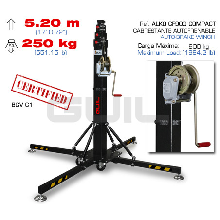 ELC-640 Stativo telescopico. Altezza massima: 5,20 m / Portata massima: 250 kg