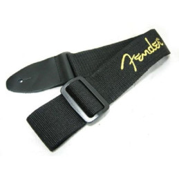 Fender Tracolla per chitarra e basso Black with Yellow Logo