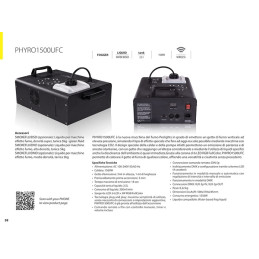 FOG MACHINE, 1500W, 6X3W RGB/FULLCOLOR LED, TANICA2, 5L, CONSUMO 200ML/MIN, DMX