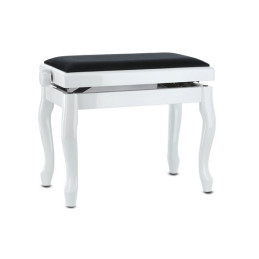 GEWA Panca per piano Deluxe Classic Bianco lucido seduta nera