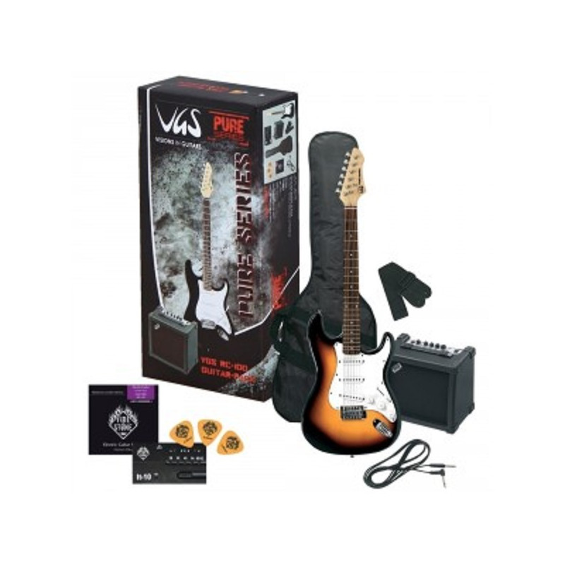 GEWApure Chitarra elettrica VGS RC-100 Guitar Pack 3-Tone Sunburst