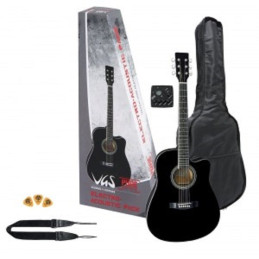 GEWApure Chitarra elettroacustica VGS Electro-Acoustic Pack Chitarra, nero