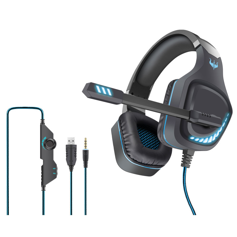 GT 97BL-Cuffia gaming USB con led blue
