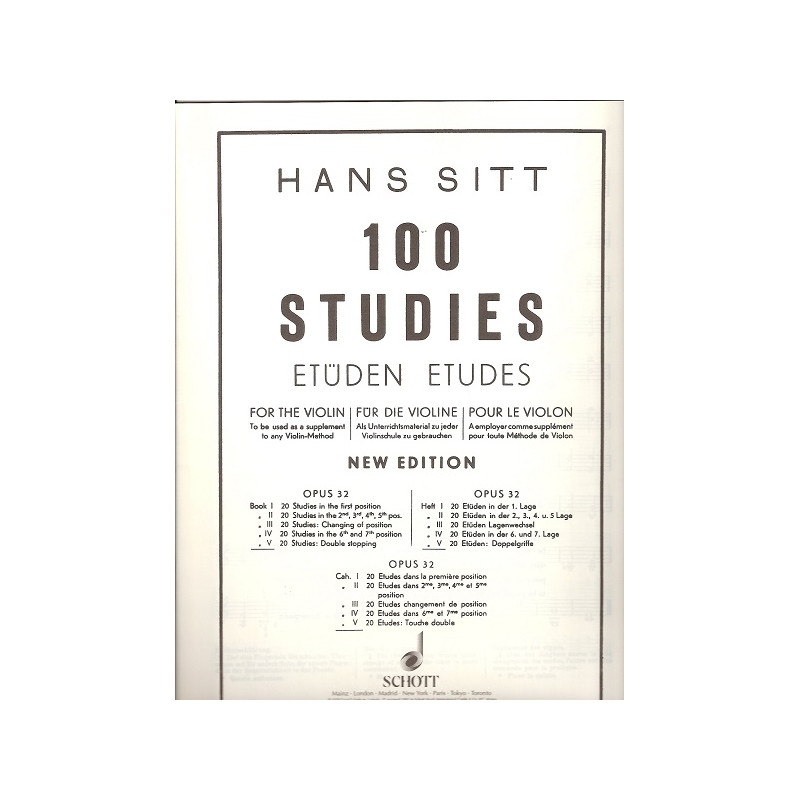 Hans Sitt  100 STUDI OPUS 32 VOL. 5