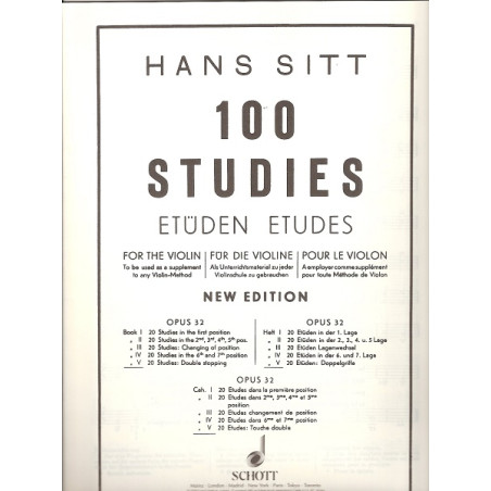 Hans Sitt  100 STUDI OPUS 32 VOL. 5