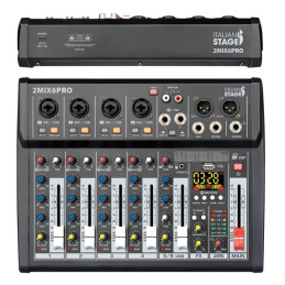 ITALIAN STAGE 2MIX6 PRO Mixer con Lettore, Registratore ed Effetti