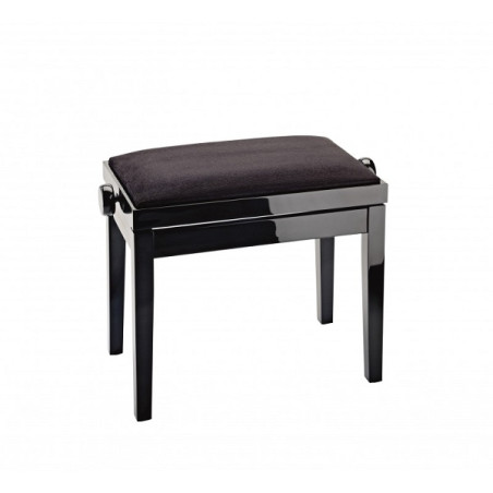 K&M panca finitura nera lucida, seduta velluto nero Panca per pianoforte 13901-100-21
