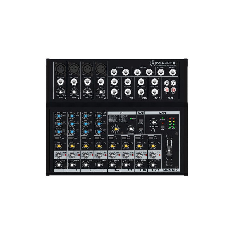 MIX12FX MIXER MACKIE  a 12 canali, 4 preamplificatori microfonici, con Effetti