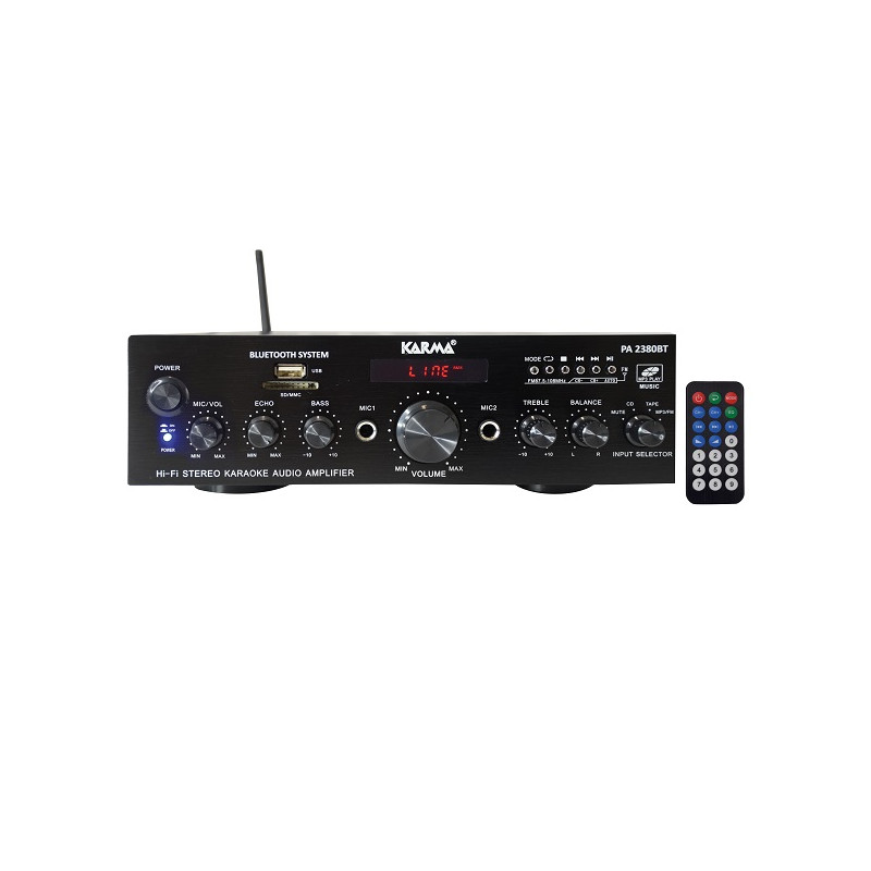 PA 2380BT Amplificatore stereo 2x50W Display. MP3. Bluetooth