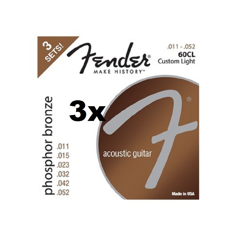 Pack 3 mute per chitarra acustica 60CL 011-052 Phosphor Bronze Wound