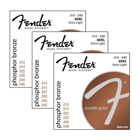Pack 3 mute per chitarra acustica 60XL 010-048 Phosphor Bronze Wound