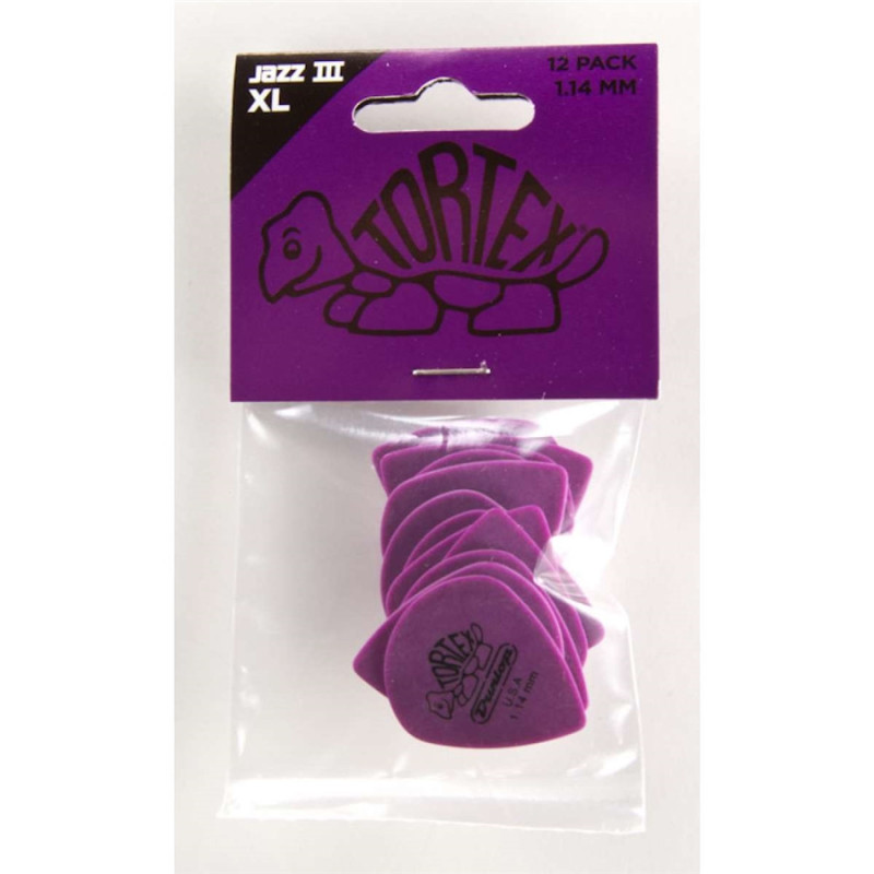 DUNLOP PLETTRO 498P1.14 TORTEX JAZZ III XL1.14MM M, 12/PLYPK | Disa...