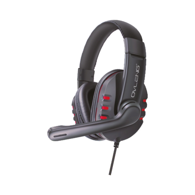 Q7R Cuffia gaming USB con microfono rossa