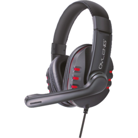 Q7R Cuffia gaming USB con microfono rossa