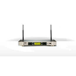 Ricevitore UHF PLL true diversity. Preset di 16 canali UHF selezionabili. Disponibile per 2 trasmettitori.