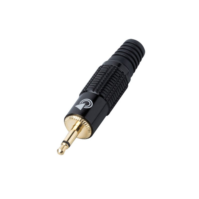 S70BK – Connettore spina jack mono Ø 3,5 mm con connessioni dorate e corpo in alluminio