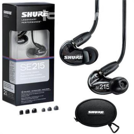 SHURE SE215-KE AURICOLARE ISOLAMENTO SONORO CLEAR NERO PER IN EAR MONITOR