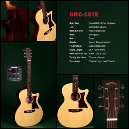 SIGMA GRC-1STE - CHITARRA ACUSTICA ELETTR. SERIE 1 - CORPO GRAND OM - CUTAWAY