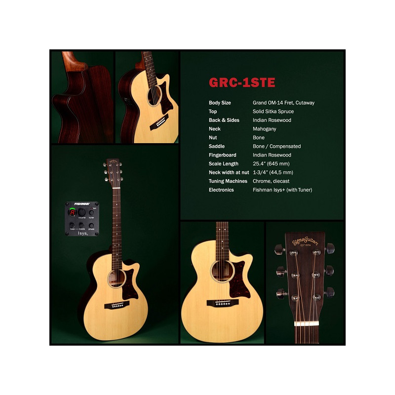 SIGMA GRC-1STE - CHITARRA ACUSTICA ELETTR. SERIE 1 - CORPO GRAND OM - CUTAWAY