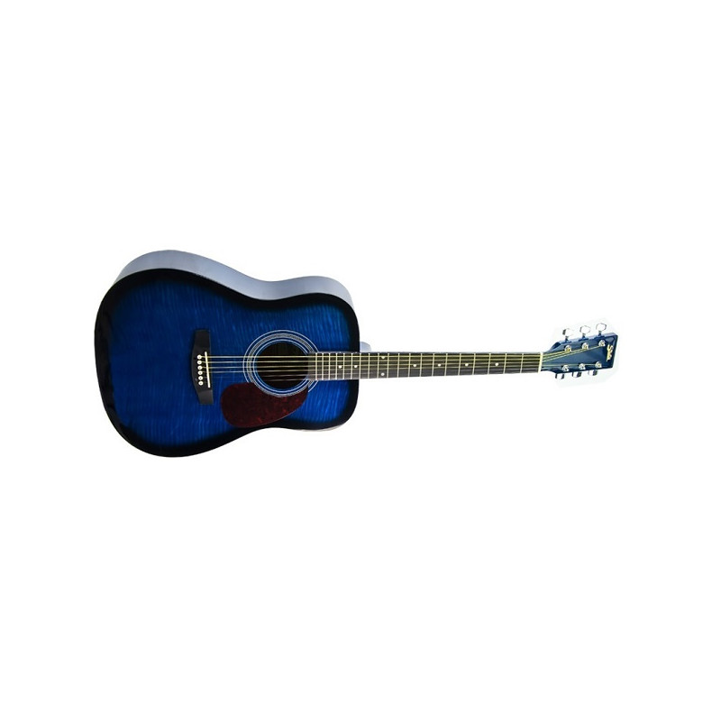 Stratos chitarra acustica dreadnought BlU TIGRATO