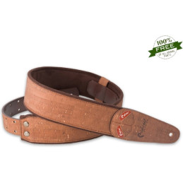 Tracolla per chitarra e basso realizzata con materiali ecologiciCork Brown
