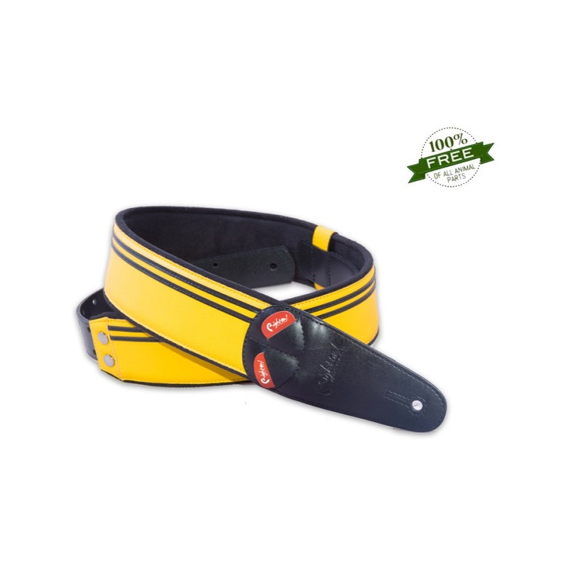 Tracolla per chitarra e basso realizzata con materiali ecologiciRACE YELLOW