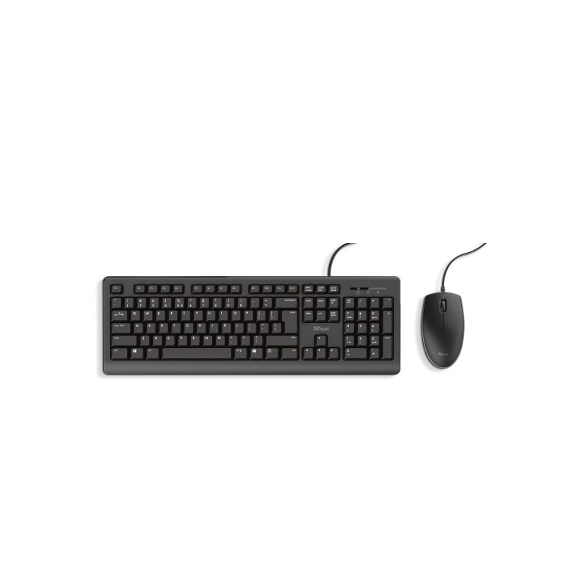 Trust Taro Set Tastiera e Mouse Cablati USB, Layout Italiano QWERTY, cavo di 1,8 mt