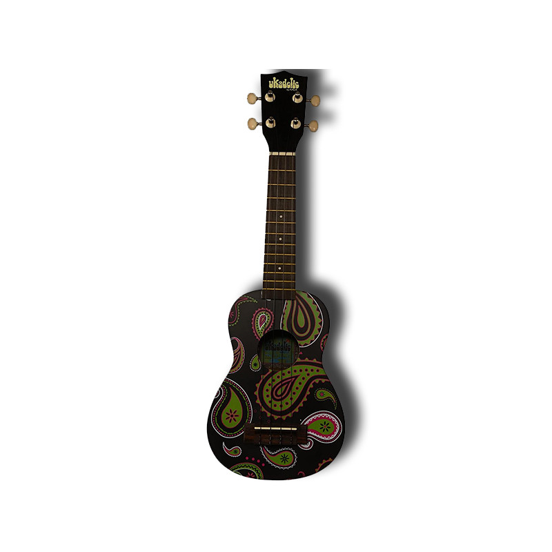 Ukulele soprano Ukadelic legno - Black Paisley