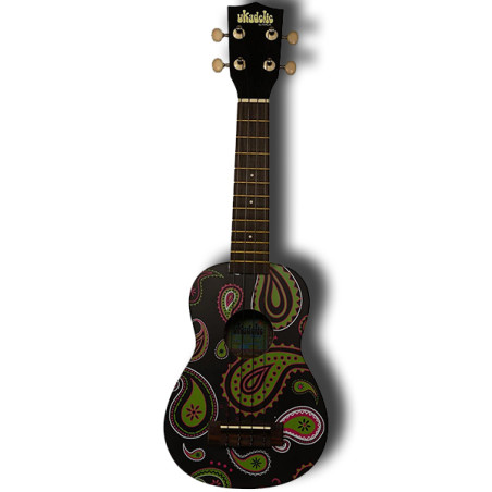 Ukulele soprano Ukadelic legno - Black Paisley
