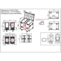 JB SYSTEMS CASE FOR 2x BTX-TITAN