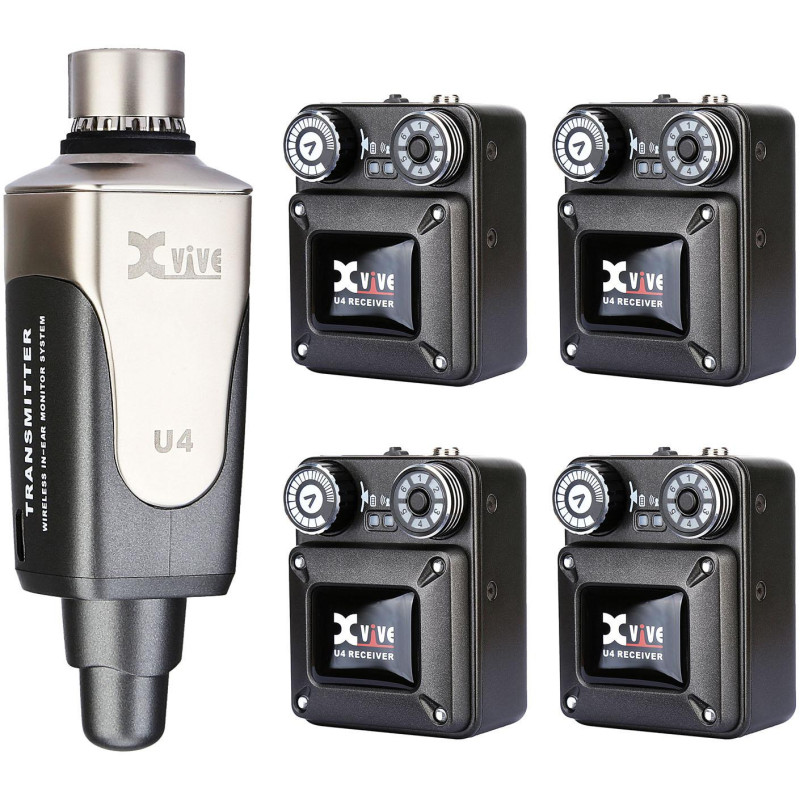 XVIVE U4R4 IN-EAR MONITOR Sistema monitor wireless digitale a 4 ricevitori
