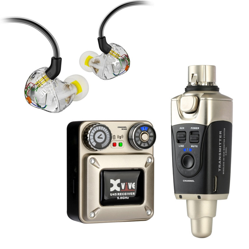 XVIVE U45T9 - Bundle Sistema wirelss + Auricolari In-Ear